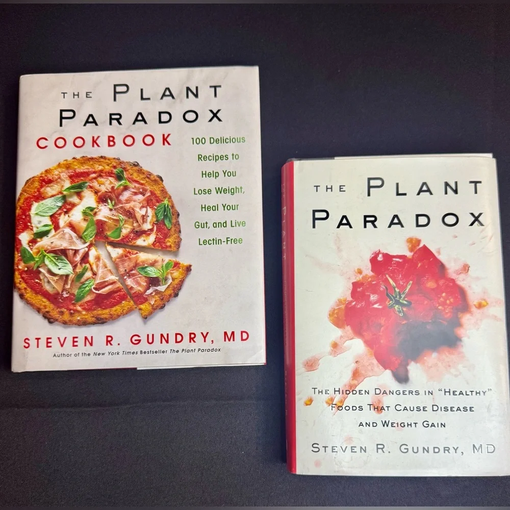 Lot of TWO PLANT PARADOX and PLANT PARADOX COOKBOOK By Steven Gundry MD